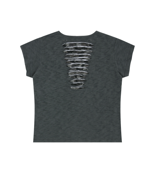 Grunge Claw Camo Eyelet Tee (Charcoal)