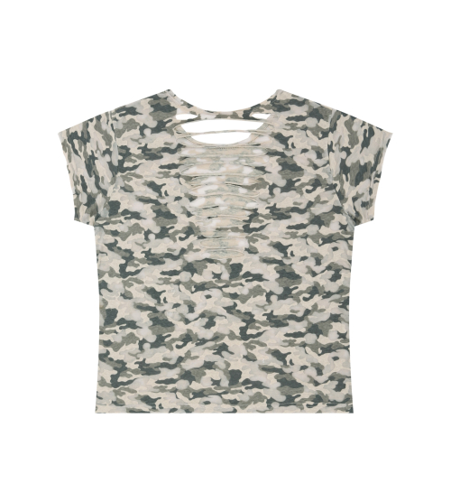 Camo Slash Eyelet Tee