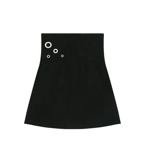 Eyelet 2 - Way Wrap Skirt (Black)