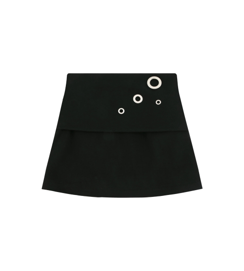 Eyelet 2 - Way Wrap Skirt (Black)