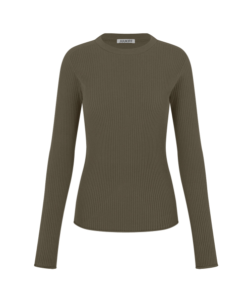 SHEER RIBBED TOP IN TENCEL (3COLORS)