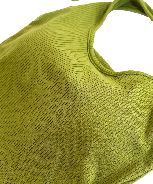 Adjustable Ribbed Halter Sleeveless (Olive)