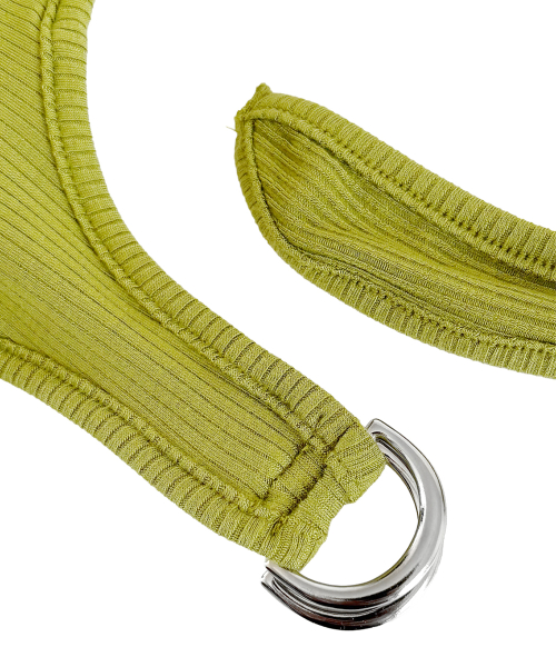 Adjustable Ribbed Halter Sleeveless (Olive)