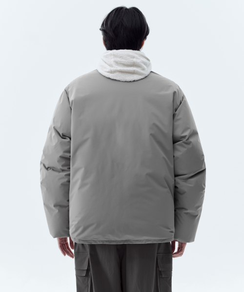 [시티 레저] 논 퀼팅 다운 숏 패딩 재킷 [라이트 그레이]