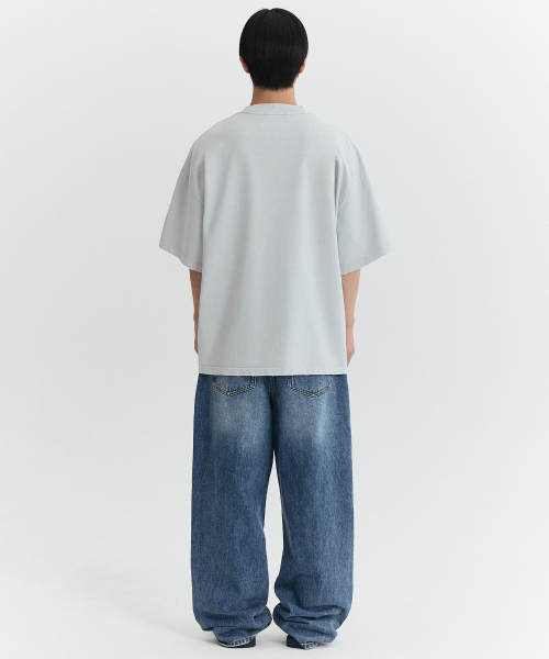 MÉ VINTAGE HEART OVERSIZED T-SHIRT / LIGHT GRAY