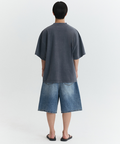 MÉ VINTAGE HEART OVERSIZED T-SHIRT / NAVY