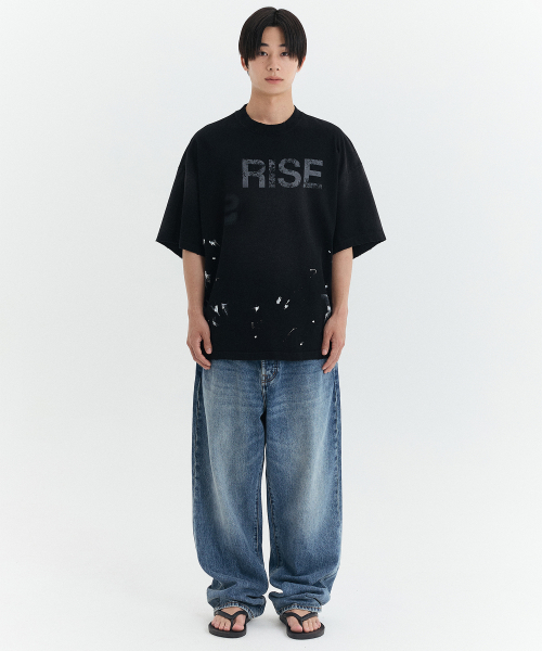 RISE VINTAGE OVERSIZED T-SHIRT / BLACK