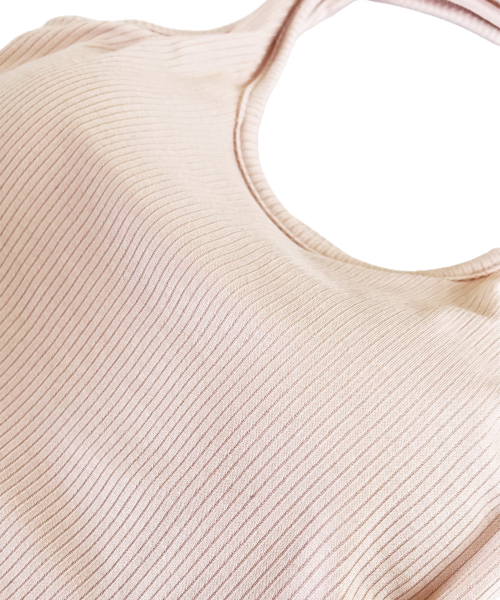 Adjustable Ribbed Halter Sleeveless (Pale Pink)