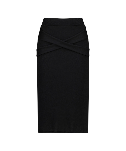 X-LAYERED MIDI SKIRT IN COTTON (2COLORS)