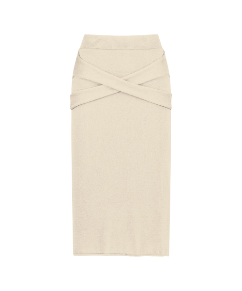 X-LAYERED MIDI SKIRT IN COTTON (2COLORS)