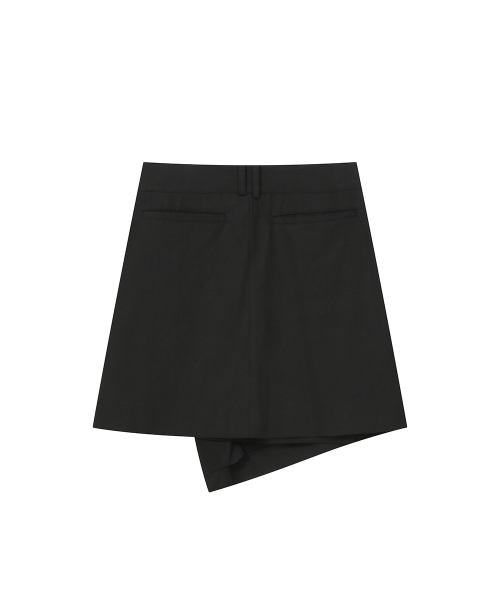 Hannah side pocket wrap midi skirt BLACK