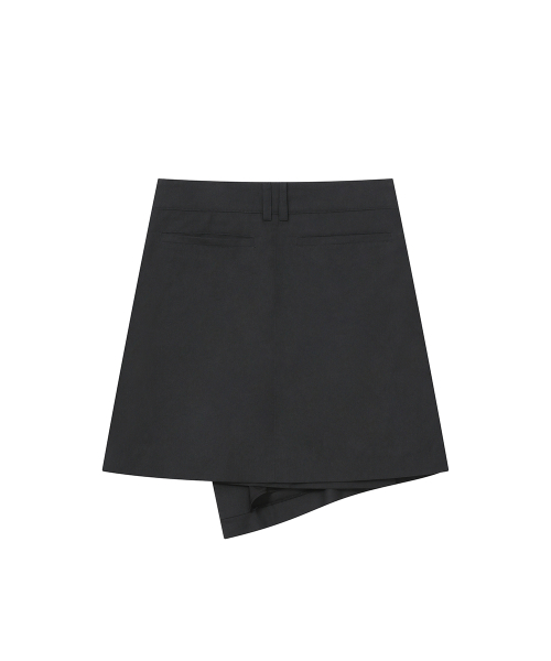 Hannah side pocket wrap midi skirt CHARCOAL