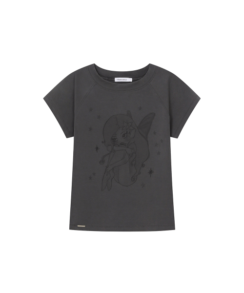 Hannah fairy raglan short sleeve CHARCOAL