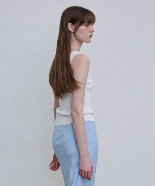 Basic Ribbed Tank Top [WHITE]