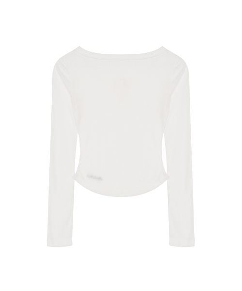 SOFT BUTTON SLIM TOP_IVORY