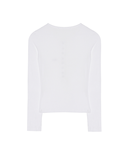 BUTTON HENLEY NECK TOP_IVORY