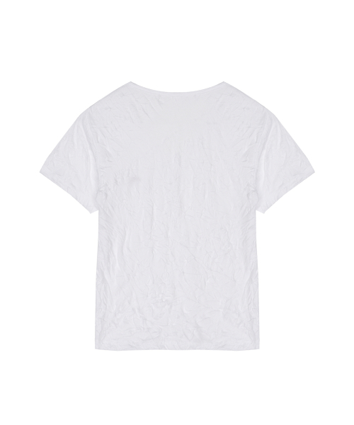 WRINKLE V-NECK TOP_WHITE