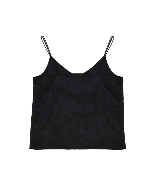 SATIN CAMI SLEEVELESS TOP_BLACK