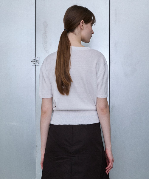Slit Shoulder Wrap Pullover [WHITE]