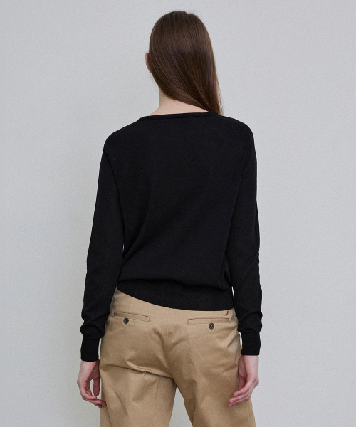 Essential Cotton Blend Cardigan [BLACK]