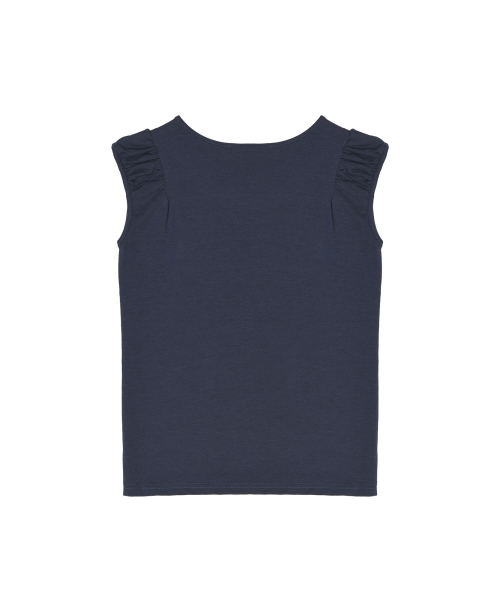 NICOLE SHIRRING SLEEVELESS TOP_NAVY