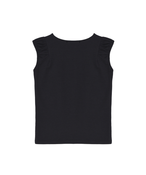 NICOLE SHIRRING SLEEVELESS TOP_CHARCOAL
