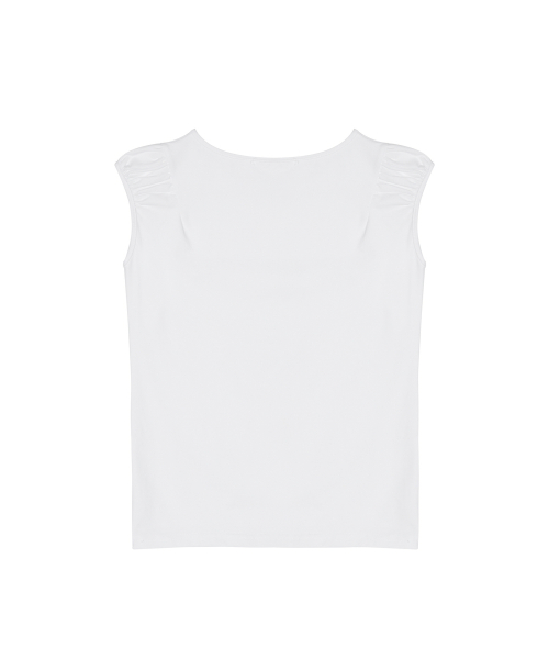 NICOLE SHIRRING SLEEVELESS TOP_IVORY