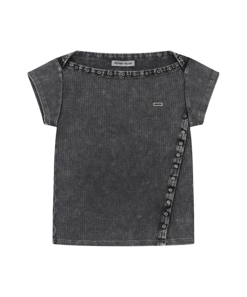SNAP PIGMENT T-SHIRTS [BLACK]