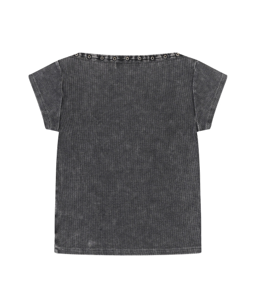 SNAP PIGMENT T-SHIRTS [BLACK]