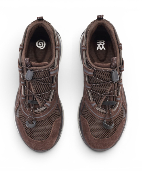 Songe Songe X Yase Offset Quick Racer AirSole Sneakers Mocha
