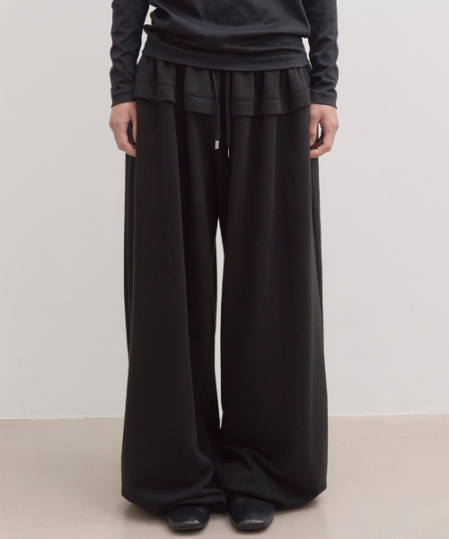 Layered Wide Sweat Pants_2color
