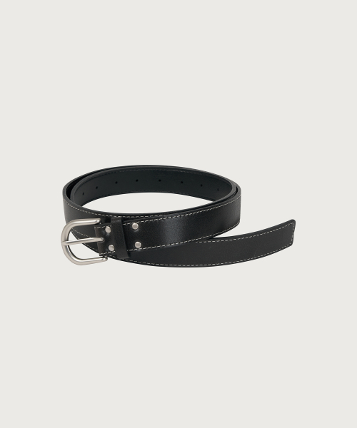 Stitch Curved Leather Belt