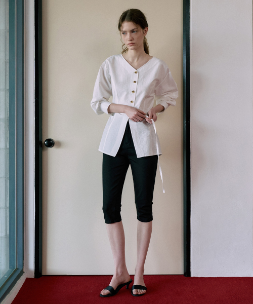 Hourglass V-Neck Blouse[LMBFSPSH316]-2color