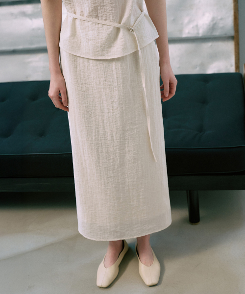 Linkle Sheer H-Line Maxi Skirt[LMBFSPSK413]-2color