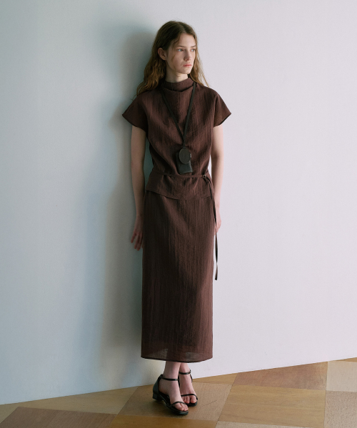 Linkle Sheer H-Line Maxi Skirt[LMBFSPSK413]-2color