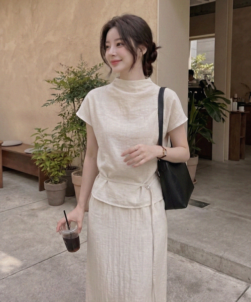 Linkle Sheer H-Line Maxi Skirt[LMBFSPSK413]-2color