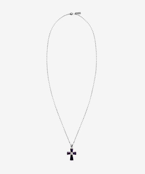Long Dilly Cross Necklace_Purple