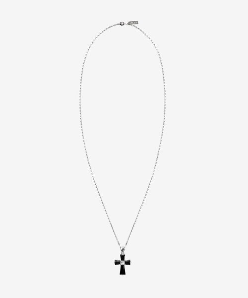 Long Dilly Cross Necklace_Black