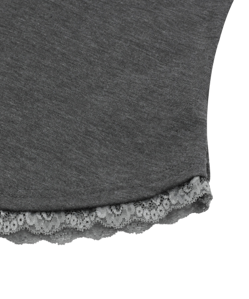 ASEN LACE SLIM HOOD SLEEVELESS (4COLOR)