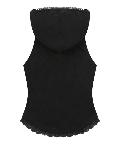 ASEN LACE SLIM HOOD SLEEVELESS (4COLOR)