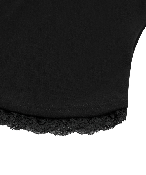 ASEN LACE SLIM HOOD SLEEVELESS (4COLOR)