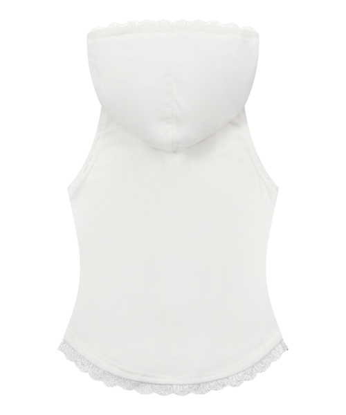 ASEN LACE SLIM HOOD SLEEVELESS (4COLOR)