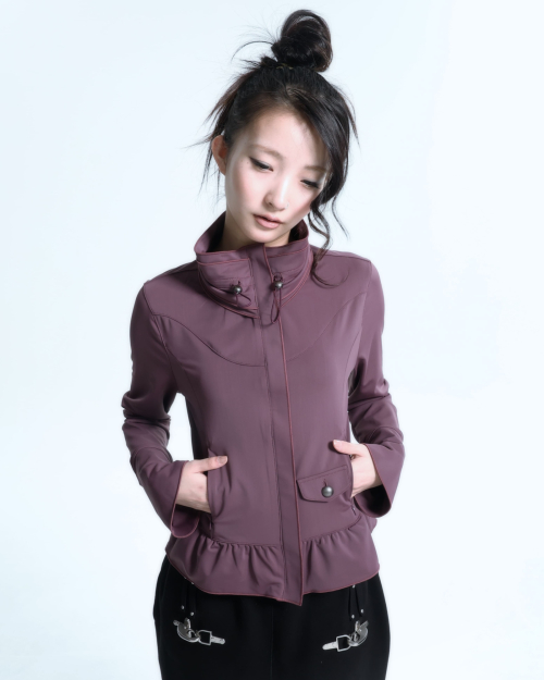 Ruffle Two Way zip-up (Old Plum)