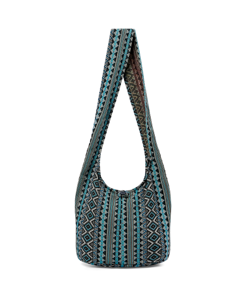 JACQUARD CROSS BAG, BLUE