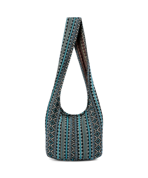 JACQUARD CROSS BAG, BLUE