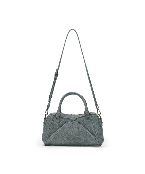 FAUX LEATHER MINI M.O.S BAG, DENIM