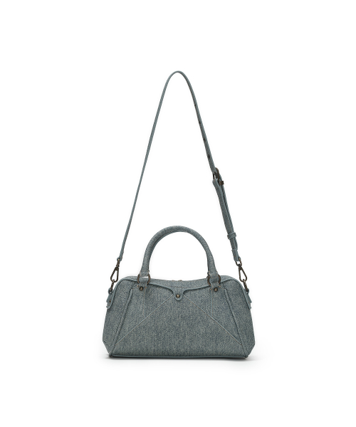 FAUX LEATHER MINI M.O.S BAG, DENIM