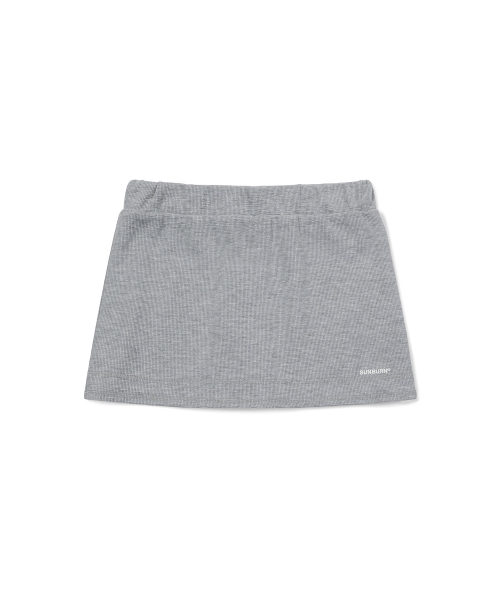 WAFFLE BASIC MINI SKIRT, MELANGE GRAY