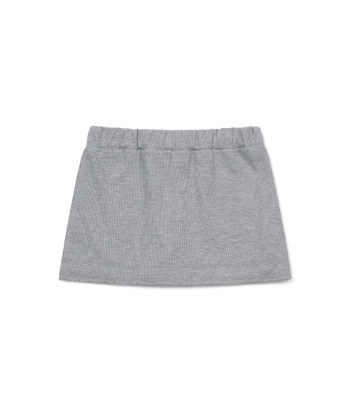 WAFFLE BASIC MINI SKIRT, MELANGE GRAY