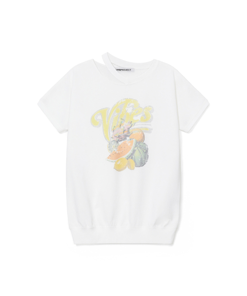 FRUITS SLIT T-SHIRT, WHITE